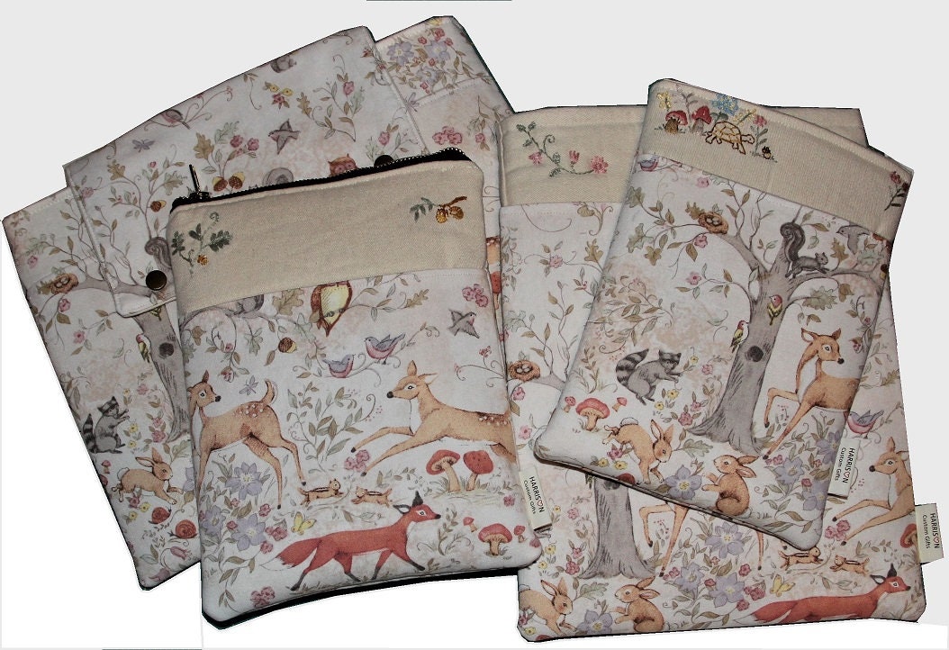 DIY Padded Book Sleeves with Optional Pockets. 4 Sizes in 4 Popular Styles. Also Great for Tablets and eReaders. Gift for Reader, Handmade