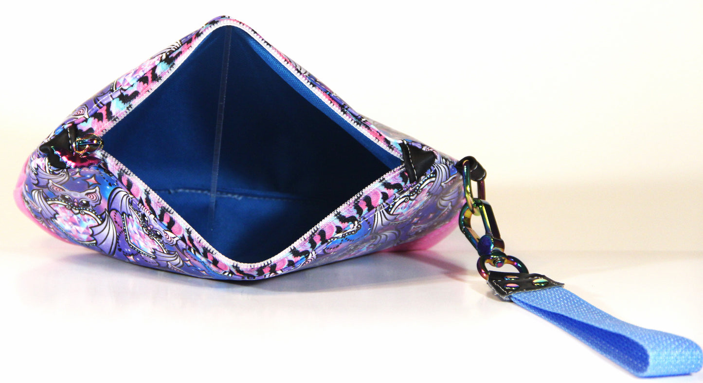Battalion of Bejeweled Bats with Hearts-Clematis Wristlet