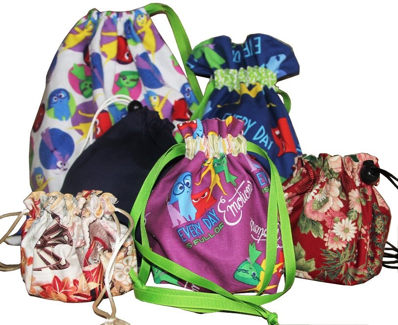 6 Lined Drawstring Bags Instant Download Sewing Pattern, Knitting Bag Pattern, Gift Bag Sewing Pattern, Fabric Face Mask Bag For Mask,gloves