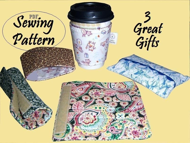 PDF Sewing Pattern Instant Download: Trio of Handmade Gifts Number 1 in My Crash Your Stash Series