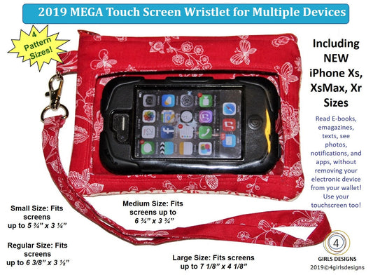 NEW Ita Bag MEGA Touch Screen Wristlet PDF Sewing Pattern for Multiple Devices. Display your Pins or Your Cell Phone