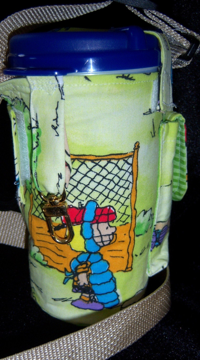 Carrier with Strap for Theme Park Resort Refillable Mugs A Theme Park Must Have (Peanuts baseball)