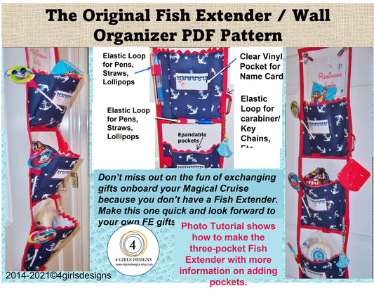 Magical Cruise Vacation Fish Extender or Wall Organizer for Exchanging Gifts Onboard with other passengers. FE Sewing PDF