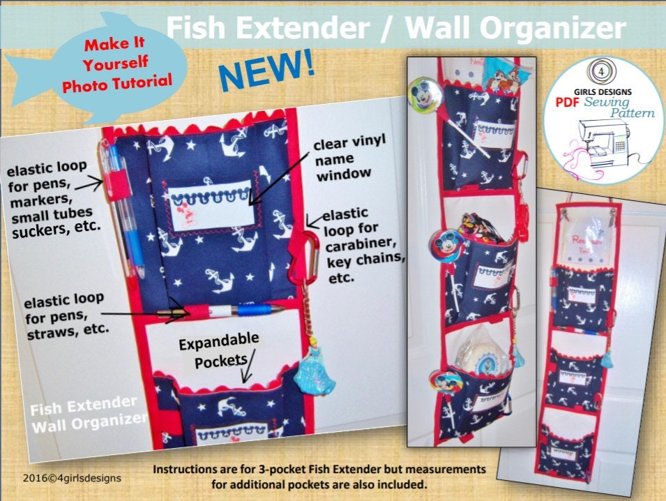 Magical Cruise Vacation Fish Extender or Wall Organizer for Exchanging Gifts Onboard with other passengers. FE Sewing PDF