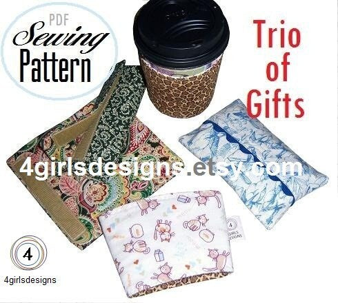 PDF Sewing Pattern Instant Download: Trio of Handmade Gifts Number 1 in My Crash Your Stash Series