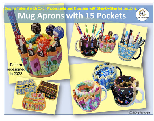 Instant Download Mug Aprons with 15 Pockets Sewing Pattern Get Started Today! Great for Easter, Mothers Day and Teachers Creative Spirits