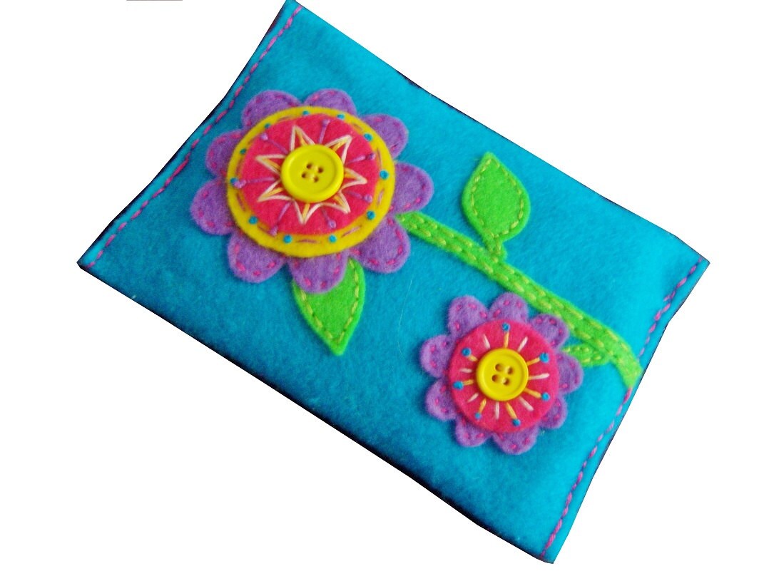 Instant Download Pattern Embroidered Felt Pocket Tissue Case